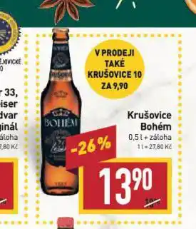 Billa Pivo krušovice bohém nabídka