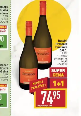 Billa Rossini prosecco frizzante d.o.c nabídka