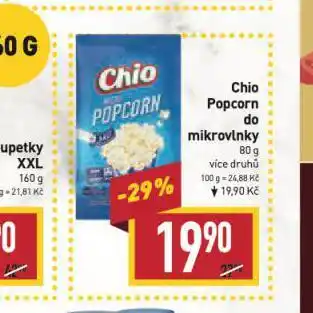 Billa Chio popcorn do mikrovlnky nabídka
