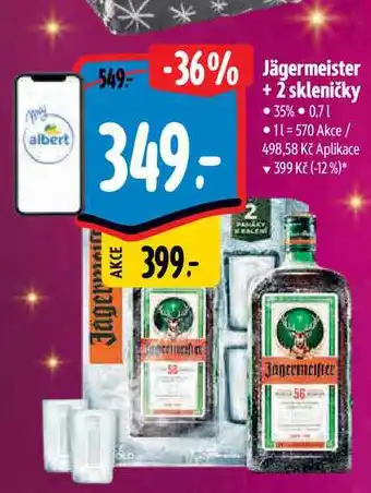 Albert Jägermeister + 2 skleničky nabídka