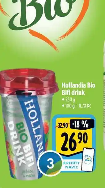 Albert Hollandia bio bifi drink 230 g nabídka