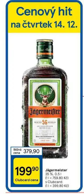Tesco Jägermeister 0,5 l nabídka
