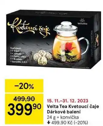 Tesco Velta tea kvetoucí čaje dárkové balení nabídka