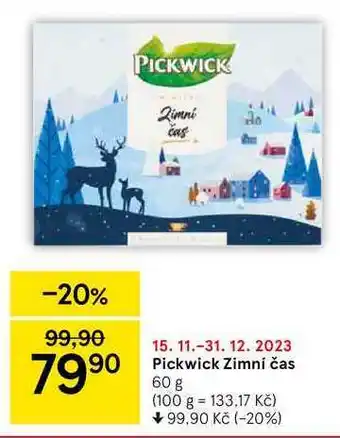Tesco Pickwick zimní čas nabídka
