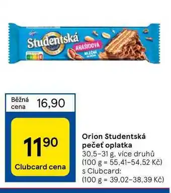 Tesco Orion studentská pečeť oplatka nabídka