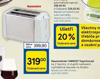 Tesco Hausmeister hm6557 topinkovač nabídka