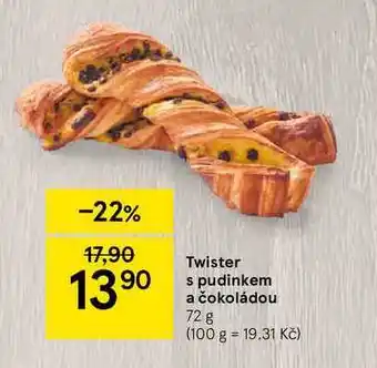 Tesco Twister s pudinkem a čokoládou nabídka