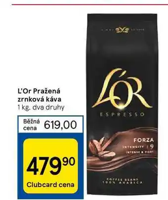 Tesco L'or pražená zrnková káva nabídka