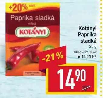 Billa Kotányi Paprika sladká nabídka