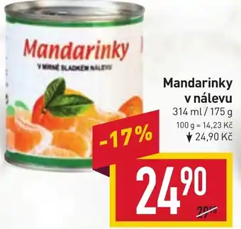 Billa Mandarinky v nálevu nabídka