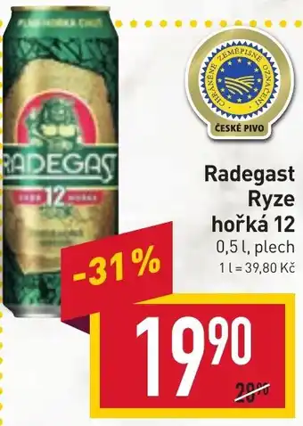 Billa Radegast Ryze hořká 12 nabídka