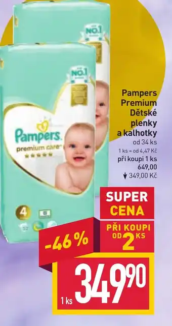Billa Pampers Premium Dětské plenky a kalhotky nabídka