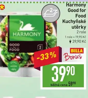 Billa Harmony Good for Food Kuchyňské utěrky nabídka