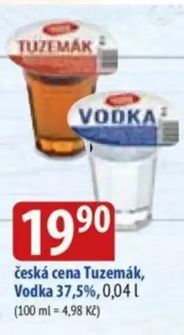 Bala česká cena Tuzemák, Vodka 37,5%, 0,04 L. nabídka