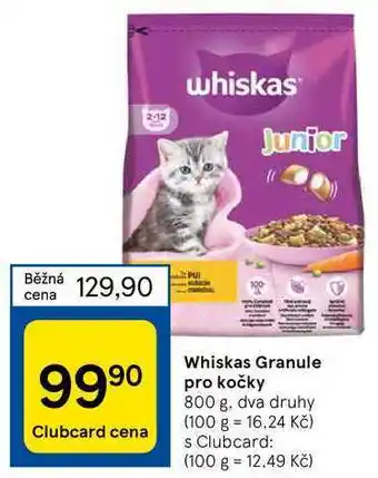 Tesco Whiskas granule pro kočky nabídka