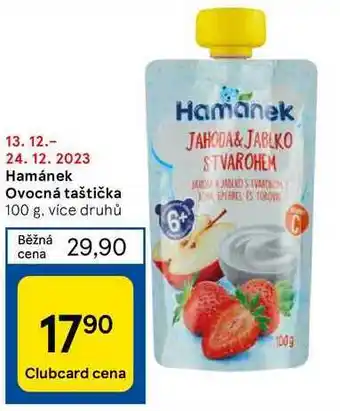 Tesco Hamánek ovocná taštička nabídka