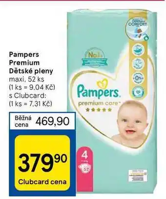 Tesco Pampers premium dětské pleny nabídka