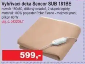 Vyhřívací deka Sencor SUB 181BE