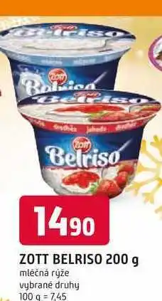 Trefa Zott belriso mléčná rýže různé příchutě 200g nabídka