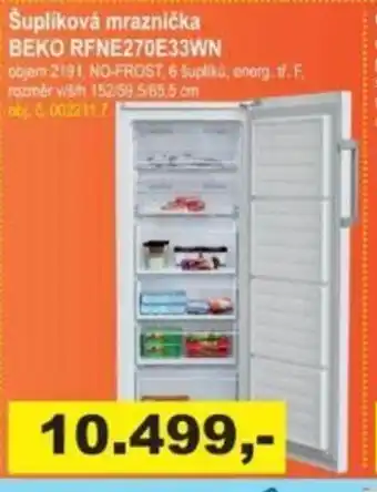 Elektro Spáčil Šuplíková mraznička BEKO RFNE270E33WN nabídka