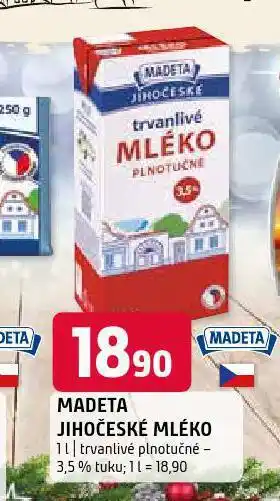Terno Madeta jihočeské mléko 3,5% nabídka