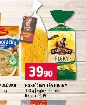 Terno Babiččiny těstoviny nabídka