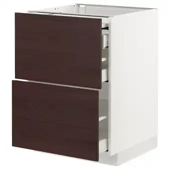 IKEA Metod / maximera sk. s výs. prac. plochou/3 zás., bílá askersund/tmavě hnědá vzor jasan, 60x60 cm nabídka