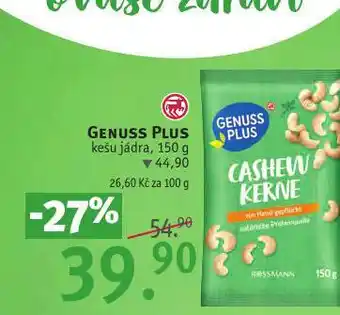Rossmann Genuss plus kešu jádra nabídka