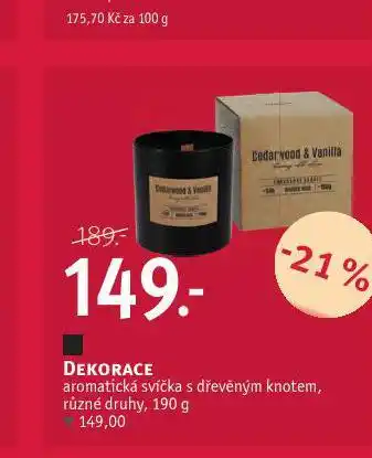 Rossmann Dekorace aromatická svíčka nabídka