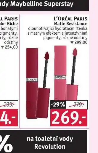 Rossmann Loreal paris rtěnka nabídka