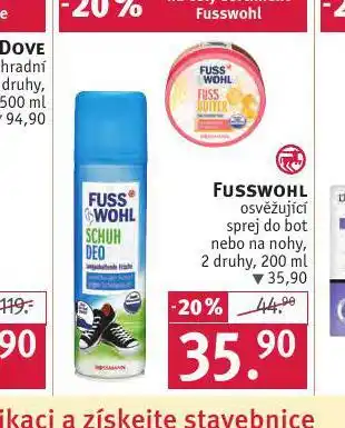 Rossmann Fusswohl osvěžující sprej do bot nabídka