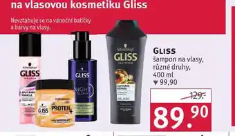 Rossmann Gliss šampon nabídka