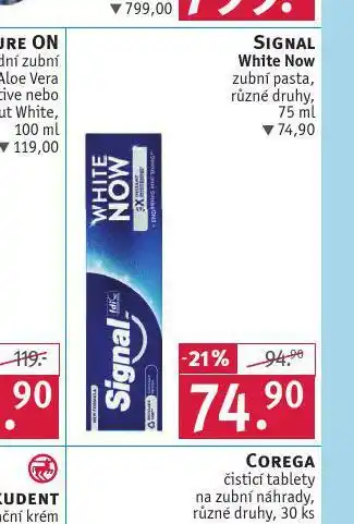 Rossmann Signal white now zubní pasta nabídka