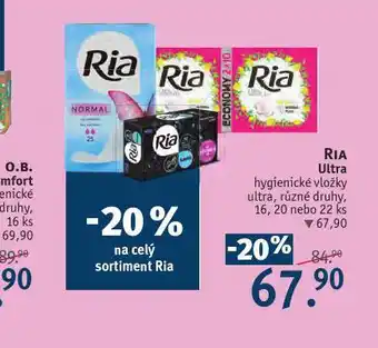 Rossmann Ria ultra hygienické vložky nabídka