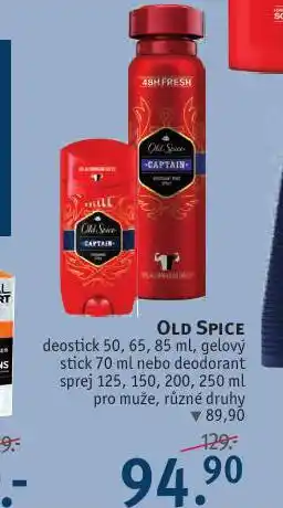 Rossmann Old spice deostick, gelový stick, deodorant nabídka