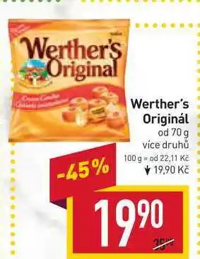 Billa Werther's originál od 70 g nabídka