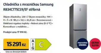 Chladnička s mrazničkou Samsung RB34C775CS9/EF stříbrná