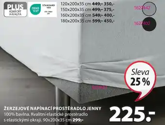 JYSK ŽERZEJOVÉ NAPÍNACÍ PROSTĚRADLO JENNY nabídka