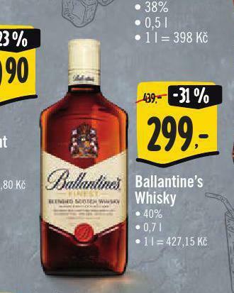 Jip Ballantine´s whisky nabídka