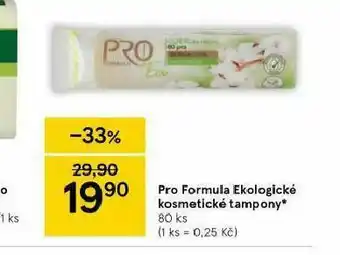 Tesco Pro formula ekologické kosmetické tampony nabídka
