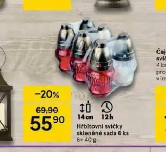Tesco Hřbitovní svíčky skleněná sada nabídka