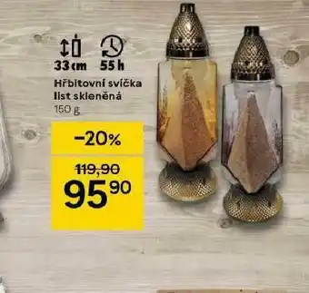 Tesco Hřbitovní svíčka list skleněná nabídka