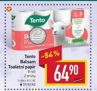 Billa Tento balsam toaletní papír 8 rolí nabídka