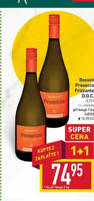 Billa Rossini prosecco frizzante d.o.c. 0,75 l nabídka