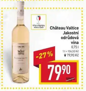 Billa Château valtice jakostní odrůdová vína 0,75l nabídka