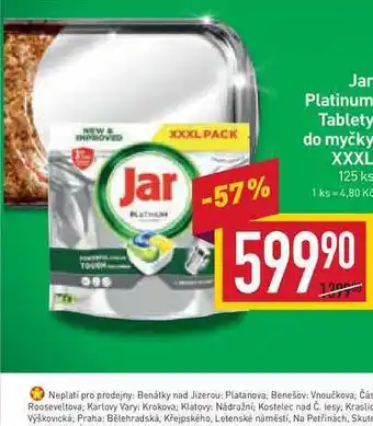 Billa Jar platinum tablety do myčky xxxl 125 ks nabídka