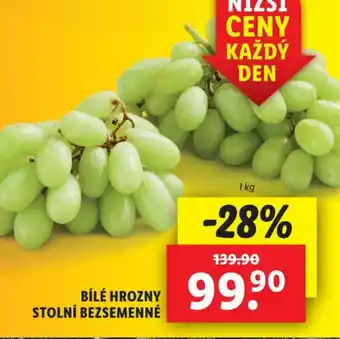 Lidl BÍLÉ HROZNY STOLNÍ BEZSEMENNÉ nabídka