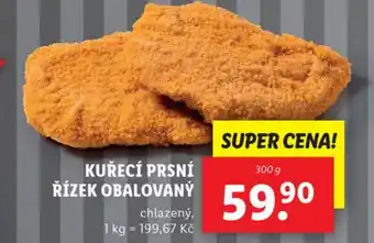 Lidl KUŘECÍ PRSNÍ ŘÍZEK OBALOVANÝ nabídka