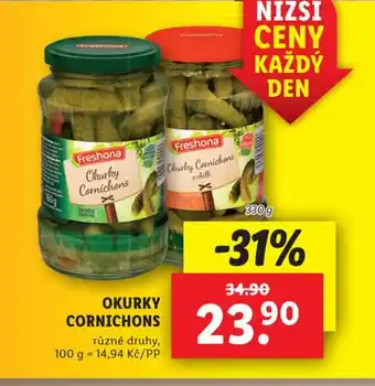 Lidl OKURKY CORNICHONS nabídka