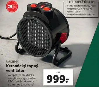Lidl Keramický topný ventilátor nabídka